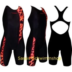 ESSENUOTO Badeanzug Mit Bein BLACK MAGMA -Schwimmausrüstung 447 02