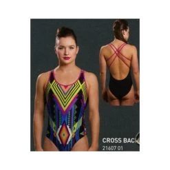 Aquafeel Damen Badeanzug Cross Back Magenta
