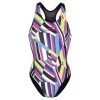 Aquafeel Damen Badeanzug Stripe Confusion Frontprint -Schwimmausrüstung Aquafeel Damen Badeanzug Watercolors Frontprint 716 01