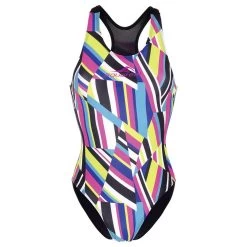 Aquafeel Damen Badeanzug Stripe Confusion Frontprint