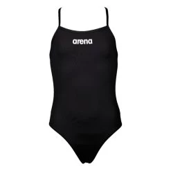 Arena Mädchen Badeanzug SOLID LIGHT TECH Black-white