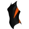 Chilliez Badeanzug DUO Schwarz-orange Schwimmtraining -Schwimmausrüstung Chilliez Badeanzug DUO schwarz rot Schwimmtraining 538 01