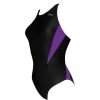 Chilliez Badeanzug DUO Schwarz-lila Schwimmtraining -Schwimmausrüstung Chilliez Badeanzug DUO schwarz royal Schwimmtraining 536 01