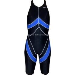 Chilliez Wettkampf Schwimmanzug Kneeskin Sharkskin Schwarz-blau