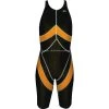 Chilliez Wettkampf Schwimmanzug Kneeskin Sharkskin Schwarz-orange -Schwimmausrüstung Chilliez Wettkampf Schwimmanzug Kneeskin Sharkskin schwarz b 543 01