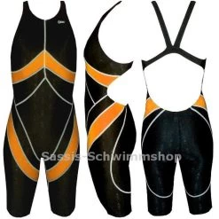 Chilliez Wettkampf Schwimmanzug Kneeskin Sharkskin Schwarz-orange -Schwimmausrüstung Chilliez Wettkampf Schwimmanzug Kneeskin Sharkskin schwarz b 543 02