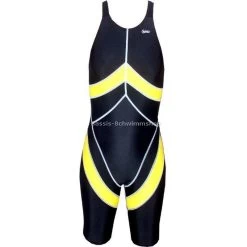 Chilliez Wettkampf Schwimmanzug Kneeskin Sharkskin Schwarz-gelb