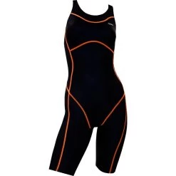 Chilliez Wettkampf Schwimmanzug Kneeskin Schwarz-orange