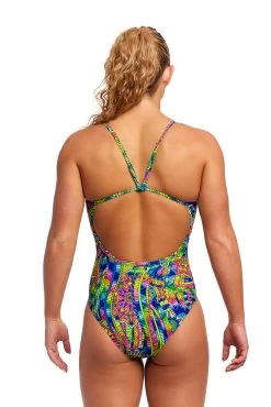 Funkita Damen Badeanzug Spin The Bottle Single Strap -Schwimmausrüstung Funkita Damen Badeanzug Jungle Town Single Strap 857 03