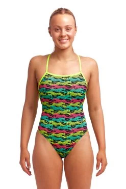 Funkita Damen Badeanzug Speed Cheat Strapped In -Schwimmausrüstung Funkita Damen Badeanzug Swim Spin Strapped In 806 03