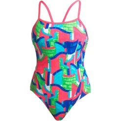Funkita Damen Badeanzug Texta Towers Single Strap