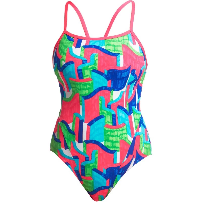 Funkita Damen Badeanzug Texta Towers Single Strap 3 Funkita Damen Badeanzug Texta Towers Single Strap