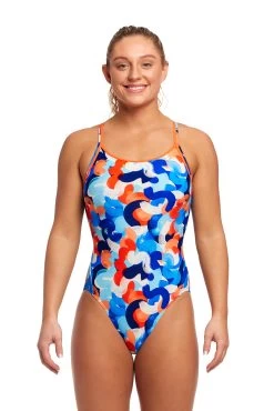 Funkita Damen Badeanzug Wet Paint Diamond Back -Schwimmausrüstung Funkita Damen Badeanzug Wet Paint Diamond Back 854 02