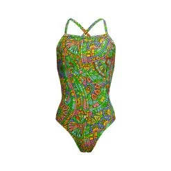 Funkita Mädchen Badeanzug Minty Mixer Strapped In
