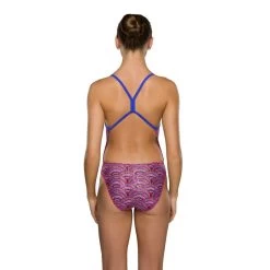 Maru Damen Badeanzug Rainbow Sparkle Speed Back -Schwimmausrüstung Maru Damen Badeanzug Carousel Zone Back navypink 623 02