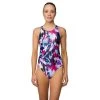 Maru Damen Badeanzug Tropical Orchid Zone Back -Schwimmausrüstung Maru Damen Badeanzug Techno Glitch Sparkle Zone Back 628 01