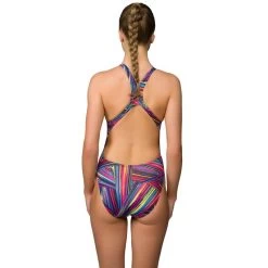 Maru Damen Badeanzug Fibre Optic Zone Back -Schwimmausrüstung Maru Damen Badeanzug Tropical Orchid Zone Back 631 02