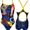 Yingfa Badeanzug Training Blau-gelb Schmale Träger -Schwimmausrüstung Yingfa Badeanzug Training blau weiss schmale Traeger 320 01
