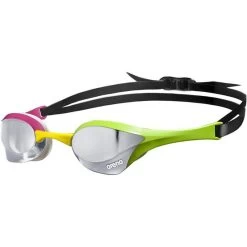 Arena Cobra Ultra Mirror Wettkampf Schwimmbrille Silver-green-pink